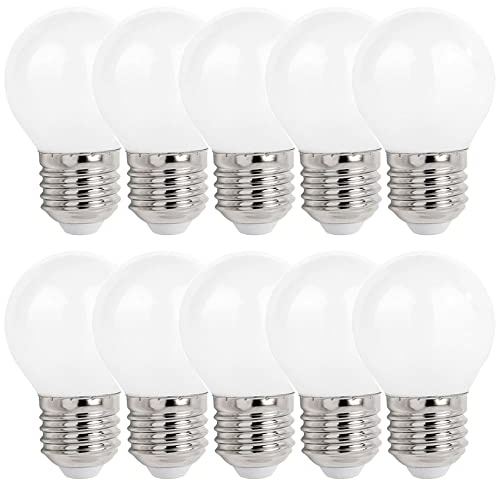 NCC-Licht 10x LED Lampe G45 Tropfen E27 1W 100lm Neutralweiß 4000K | LED Leuchtmittel aus satiniertem Glas, sachliches Licht ideal für Wohn- und Arbeitsbereiche