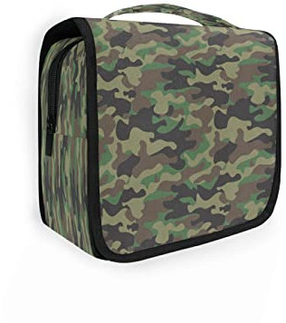Kulturbeutel zum Aufhängen, Militär, Camouflage, Armee, Kosmetiktasche für Damen und Herren, multifunktional, mit Haken, tragbar, mit Reißverschluss