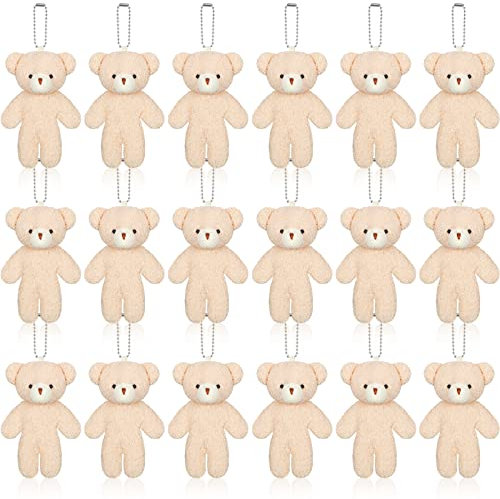 Kasyat Mini Ours Articulé 4,7 Pouces Porte-Clés - Ours en Peluche Doux pour Fête, Noël et Anniversaire (Uni)
