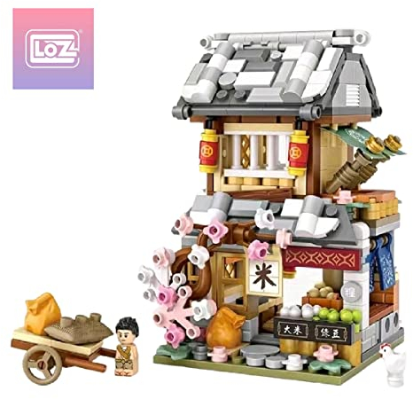 LOZ 1742 Building Blocks Chinese Market Series Architecture Model Rice Shop Creative Educational Toy Construction Toy