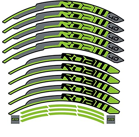 BUSEB Fahrradradaufkleber Mountainbike R.O.A.M 40 Rad Set Aufkleber MTB -Fahrradabziehbilder 27,5 Zoll und 29 -Zoll -Felgenaufkleber (Color : 27.5er Green)