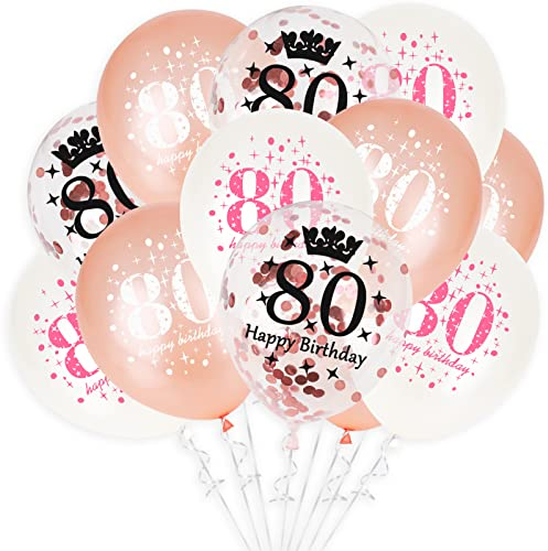 GoldRock Luftballon 80. Geburtstag Deko für Frauen und Männer - 15 Stück Ballons, Geschenke zum 80. Geburtstag, Happy Birthday Dekoration