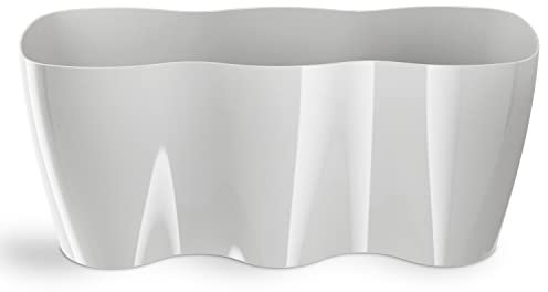 Tymar Dreifache Orchideentopf, Übertopf, Blumentopf, Kräutertopf, Pflanzentopf aus Kunststoff, Moderne, schlanke, Runde Form (Grau dreifache, 35 cm x 12 cm)