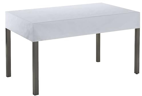 Kaufpirat Premium Abdeckplane 180x100x15 cm Gartenmöbel Gartentisch Hülle Abdeckung Haube Schutzhülle Abdeckhaube 6.000 mm Wasserbeständigkeit Weiß