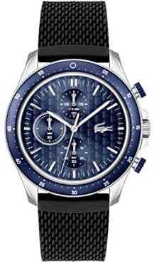Lacoste Montre Chronographe à Quartz pour Homme avec Bracelet en Silicone Noir - 2011252