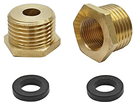 2 Stück Messing-Adapter, G1/2 Zoll Stecker auf 9/16 Zoll UNC Buchse Umwandlungsadapter, Klemmverschraubungen für Küche, Badezimmer, Wasserhahn, Versorgungsschlauch