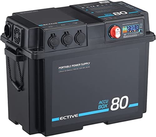 ECTIVE Tragbare Powerstation - 1000Wh LiFePO4 Lithium Batterie, 1000W Wechselrichter, MPPT - Mobiler Solargenerator AccuBox 80, Stromspeicher, Solar Stromgenerator, Akku Stromversorgung, Powerhouse