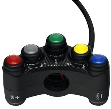 FESFOC [Motorradteile]. 12V Modifikation Motorradschalter 22mm Lenkerhalterung Scheinwerfer Blinker Nebelscheinwerfer Hupe Ton einstellen 7 Funkt Leicht zu installieren