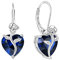FJ Herz Ohrringe Damen Saphir September Geburtsstein 925 Sterling Silber Hängend Rose Blume Schmuck Geschenke für Frauen Mutter Freundin Mama