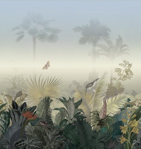 Livingwalls A.S. Création Vliestapete - Tapete Dschungel Vintage in Beige, Grün und Grau - Wandtapete für verschiedene Räume - Wandbild XXL 2,80 m x 2,65 m