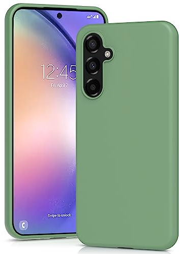 YATWIN Silicone Case for Samsung Galaxy A54 5G, Soft-Touch, Shockproof, DustProof, Antiskid Full Body Armour Phone Cover for Samsung Galaxy A54 5G - Mint Green