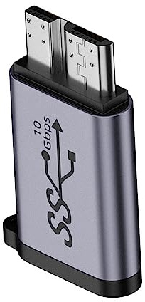 NFHK USB-C USB 3.1 Typ C Buchse auf Micro-USB 3.0 Stecker, Datenadapter 10 Gbit/s Datenleistung mit Kette für Laptop SSD Disk, NF-UC-082-MMCC