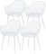 buybyroom Esszimmerstuhl im 4er Set,Essstühle Stuhl mit Armlehne Kunststoffstuhl Stuhl Esszimmer 41 x 55 x 84.5 cm (Weiß)