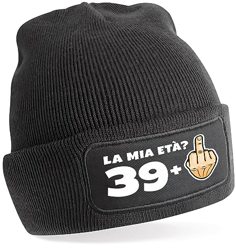TeeDesign Berretto 40 Anni Divertente Compleanno Uomo Donna Gadget Regalo Abbigliamento - Dito Medio 40 Anni