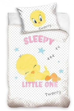 Carbotex Looney Tunes Tweety Tweety Kinder-Bettbezug Größe 100 x 135 cm Kissenbezug 40 x 60 cm