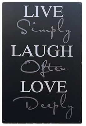 Live Laugh Love,12 * 8 Inches Vintage Funny Poster Wall Decor Art Gift Retro Picture Metal Sign