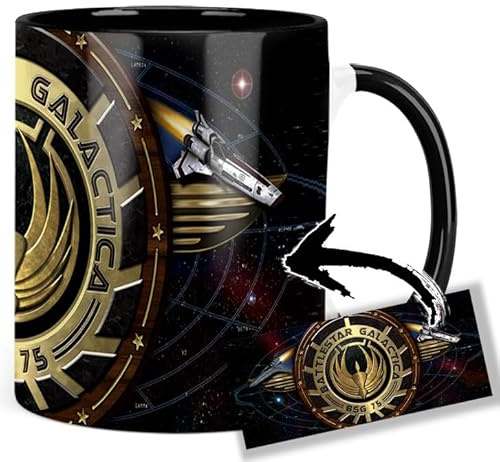 Battlestar Galactica BSG 75 Tasse Innen & Henkel Schwarz Keramikbecher Mug