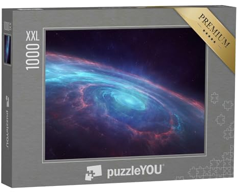 Puzzle 1000 Teile XXL „Universum mit Einer Sich spiralförmig drehenden Galaxie im Zentrum“ – aus der Puzzle-Kollektion Weltraum, Universum