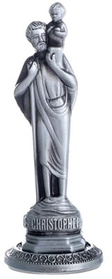 KOMI Statue des Heiligen Christophorus für Auto, Armaturenbrett, Dekoration, Segen, Fahrsicherheit, Geschenk für neue und alte Fahrer, christliche und katholische Figuren, religiöse Geschenke,