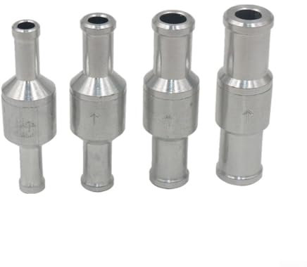 HEIBTENY 1 Stück Rückschlagventil, Vielseitiges Aluminium-Rückschlagventil, Geeignet Für Diesel 681012 Mm Silber, 6/8/10/12mm (6mm)