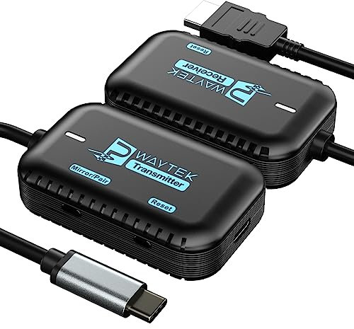 Transmisor y receptor HDMI inalámbrico PWAYTEK, Plug and Play 98FT/30M Streaming HDMI inalámbrico para reuniones, hogar, viajes
