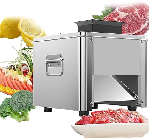 Qiang 850w Machine Coupe Viande Commerciale Professionnelle 2.5-21Mm,Cutter Inoxidable à Viande Jambon Aliments Trancheuse à Viande électrique Domestique,Applicable à Viande Désossée,2.5-21mm