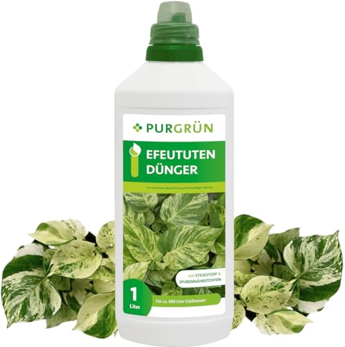 Purgrün® Efeututen-Dünger 1 Liter – Intensive Blattfärbung dank Spurennährstoffe – Stärkt die Widerstandskraft – Schneller Wirkungseintritt – Ergiebiges Konzentrat für ca 400 Liter Gießwasser