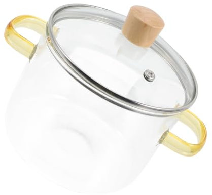 MOLUCKFU Tapa de Olla de Vidrio de 1600 Ml con Doble Asa para Cocinar Estofado Y Ramen