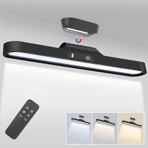 MKKM Unterbauleuchte Küche LED Akku, 32 cm Wiederaufladbare Schreibtischlampe Schrankbeleuchtung Kabellos, LED Lichtleiste mit Fernbedienung 2000 mAh, USB Batteriebetriebenes Küchenlicht