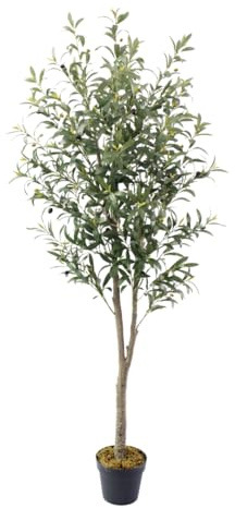 Lacers SMARAGDLINE Künstlicher Olivenbaum – Ölbaum, 180cm, realistische Optik, Dekoration für Wohnzimmer, Balkon und Büroräume- robust und langlebig ohne spezielle Pflege