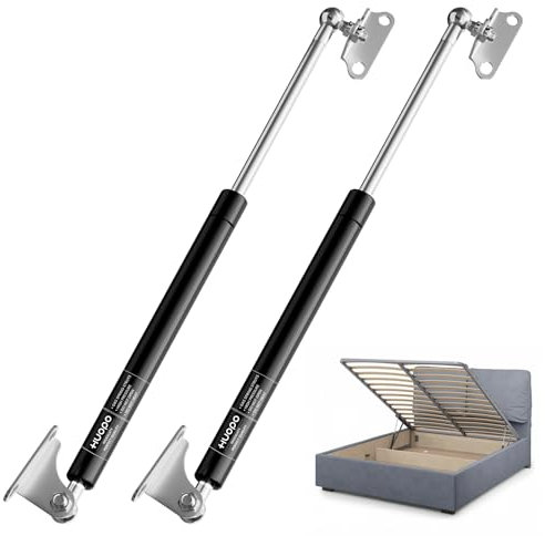Huopo Amortiguador de gas de 28 pulgadas, 35 libras/156 N con soportes tipo L, soporte de elevación para ventana, mueble de TV, caja de herramientas, tapa, tapa de banco, puerta de escotilla de suelo,