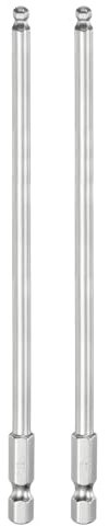 QUARKZMAN 2pz Punte Cacciavite Magnetica a Sfere 4mm (H4.0) Dimensione 1/4 Attacco Esagonale 150mm (6) Lunghezza Punte Sfera Magnetiche Testa Sfera Acciaio S2 Punte Metrico.