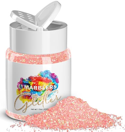 MARBLERS Holographic Glitter [Rainbow Pink] 1.5oz (42g) | Fine | Non-Toxic, Vegan, Cruelty-Free | Face, Body, Eyeshadow, Hair, Festival, Party Makeup | Nail Art, Polish | Resin, Tumbler, Slime, Craft