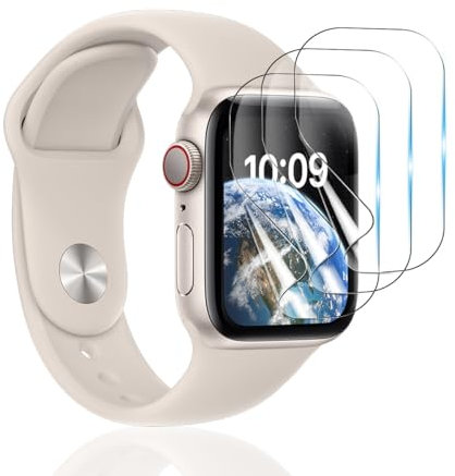 Bekiikoo 3 Pezzi Pellicola Protettiva per Apple Watch SE 2 40mm [Non Vetro Temperato], Copertura Completa, Antigraffio, Senza Bolle, HD Chiaro Pellicola per Apple Watch SE 2 40mm