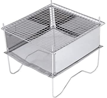 KWMAEEUID BBQ Grill Outdoor Folding Edelstahl BBQ Grill Tragbare Camping Herd Holzofen Lagerfeuer Ständer Für Kochen Im Freien Picknick