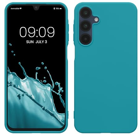 kwmobile Hülle für Samsung Galaxy A16 5G TPU Case - Handyhülle unterstützt kabelloses Laden, Flexible Schutzhülle, gummiertes Cover in Petrol matt