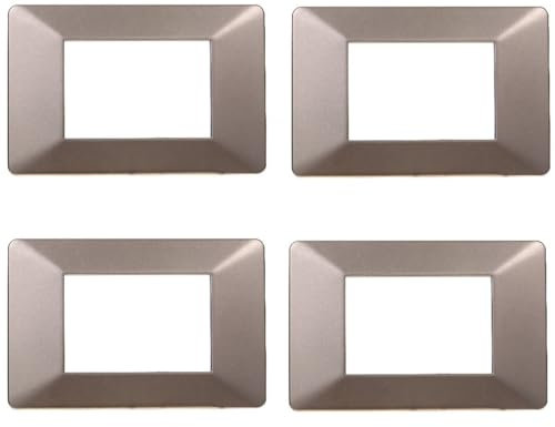 Placca compatibile ViMAR plana, Placche In Plastica set 4 pezzi 3 posti per sostituzione placche esistenti - si adattano perfettamente a supporto originale