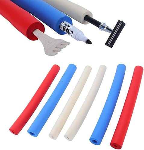 Milltrip Foam Handle Sleeve, 6Pcs Non Slip Easy Grip Handle Covers for Cutlery Spoons Forks Pens, Foam Grip Tubing for Elderly Parkinson Disabled