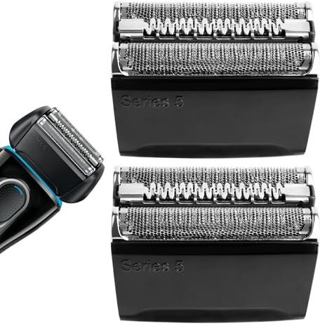 52B Series 5 Ersatzklingen, Elektrischer Nass- und Trockenrasierer für Herren, Ersatzklingen für Braun Series 5, Rasierköpfe kompatibel mit Braun Modellen 5018S, 5020CS, 5050CS, 5031S(2er Pack)