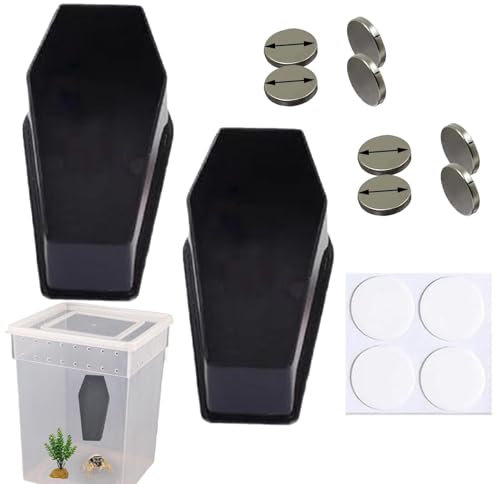 Springender Spinnenkäfig, 2 x Spinnen-Terrarium-Set, Lebensraum für betende Mantis, springender Spinnensarg, Arboreal Tarantel, Froschgehege, ideal für Springspinnen, Reptilien und exotische