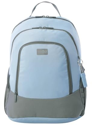 TOTTO - Mochila para Ordenador Portátil de 16 Pulgadas, Modelo Kuat L, Capacidad 28L, 3 Compartimentos, 2 Bolsillos Botella, Cómodas Correas Acolchadas y Ajustables, Color Azul y Gris