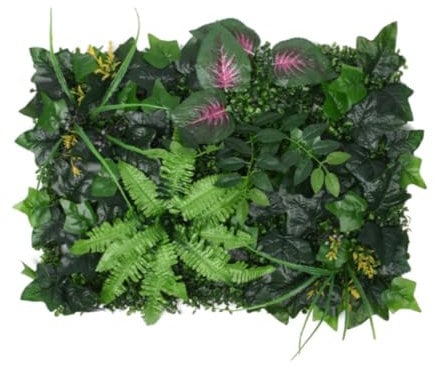 Künstliche Pflanzenwand, 40X60 cm Kunstpflanzen zur Wandmontage, Garten Sichtschutz Dekozaun, Realistische Künstliche Grüne Pflanzen Paneele, Künstliche Pflanzwand Dekor für Wand, Balkon, Garten (B)