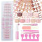 108 Stück Falsche Fußnägel Kit - Französisch Natürliche Künstlich Zehennägel zum Aufkleben - Vollständige Abdeckung Falsche Zehennägel Set, Fake nails für Nail Art DIY, 9 Farben (Bunt French)