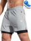 Nepest Mountainbike Hose Herren Kurz MTB Shorts Gel Bike Shorts Herren Tasche Radlerhose Fahrradhose Helles Grau,L