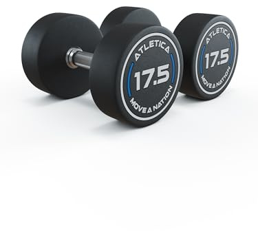 ATLETICA Rundhanteln Pro | 2.5-60kg Paar | Höchste Qualität & maximale Präzision dank CNC-gefräßtem Stahlkern Größe 2 x 17.5kg