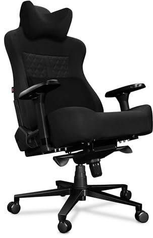 YUMISU 2052 Chaise Gaming Ergonomique - Siège Chaise Ordinateur de Gamer Confortable - Chaises Fauteuil Bureaux - Office Gaming Chair - Velours - 180 kg (Noir)