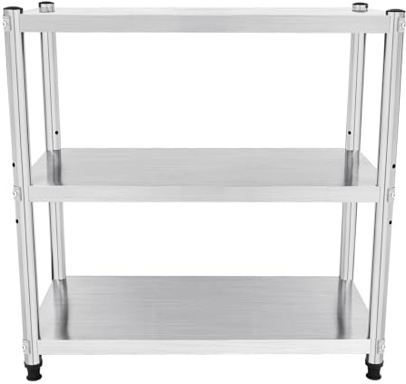 niorttkx Scaffalatura a 3 livelli, in metallo, unità di immagazzinaggio da giardino, per garage Shed Trolley da cucina, carrello della spesa, mobili da cucina, unità di stoccaggio 80 x 40 x 80 cm
