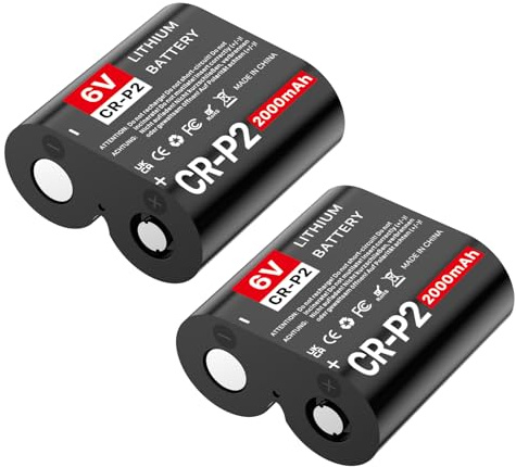 2 Stuick CR-P2 Batterien 6V 2000 mAh Lithium Batterie für 223A, CR-P2, EL223AP und DL223A Ideal für Spenderanlage, Kamera, Blitzgerät, Bewegungsmelder & vieles mehr