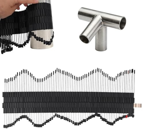 Multi-Surface Pipe Profiling Tool, Portable and Foldable Coping Pipe Cutting Template & Shaped Duplicator for Tiles Floors DIY & Professional Plumbing Measuring Suitable for 0-15.2cm/0-6in Pipes