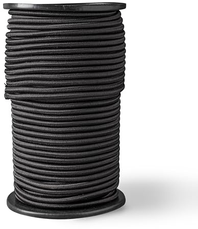 SNURO Elastisches Dickes Gummischnur (10mm, 100M, Schwarz) - Professionelle Qualität Gummiseil - Wetterfest und wiederverwendbar - Bruchkraft 100kg